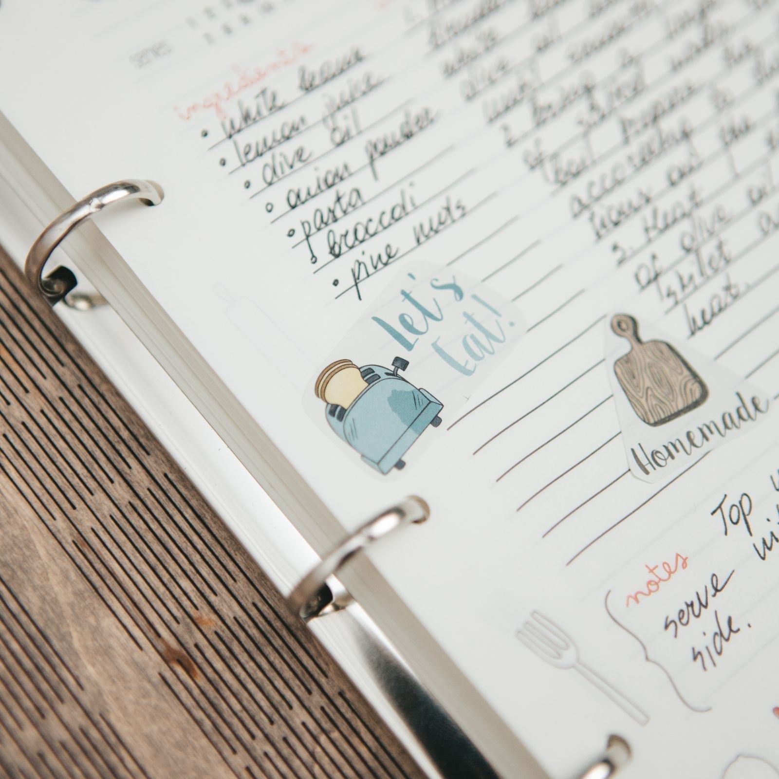 stickers for recipe