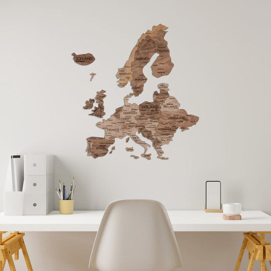 3D Europe Wooden Map Terra by Enjoy The Wood