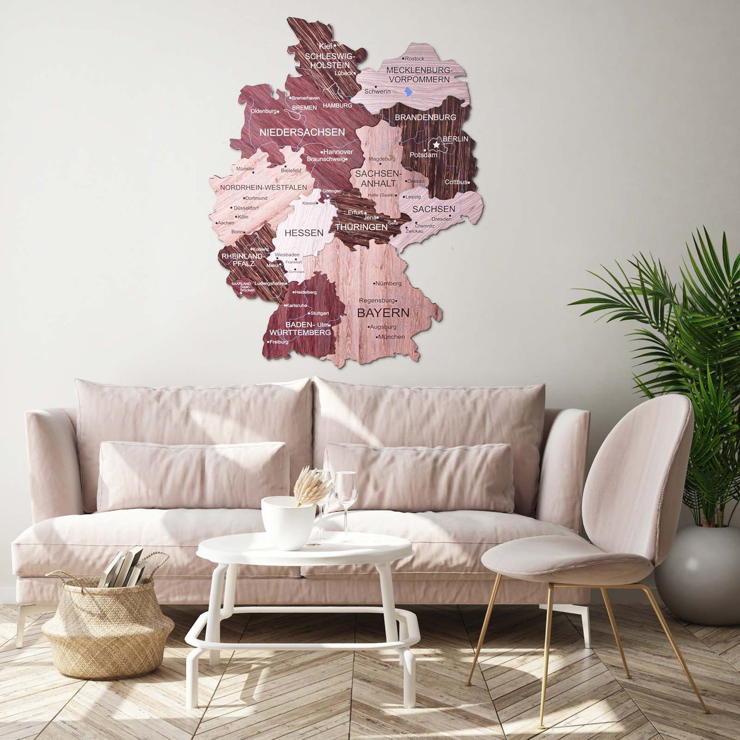 3D Germany Wooden Map Cappuccino by Enjoy The Wood