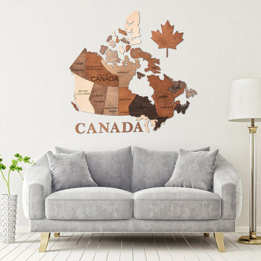 3D Canada Wooden Map Multicolor by EnjoyTheWood