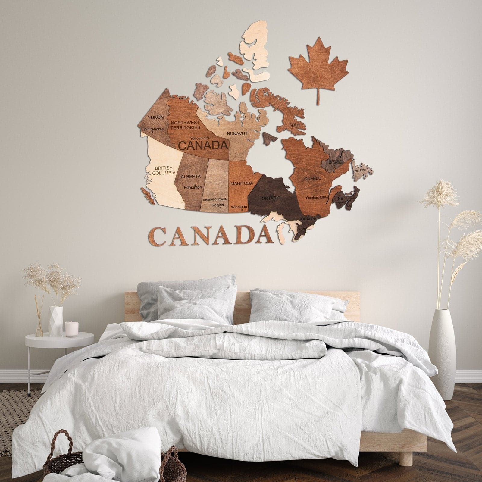 Multicolor Canada Wooden Map  Enjoy The Wood