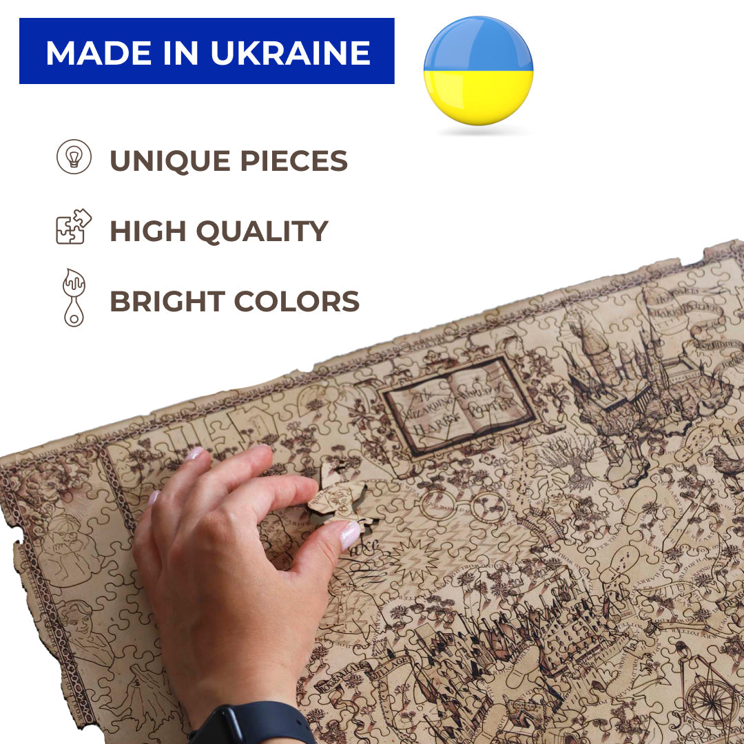 Wooden Jigsaw Puzzle Marauder's Map