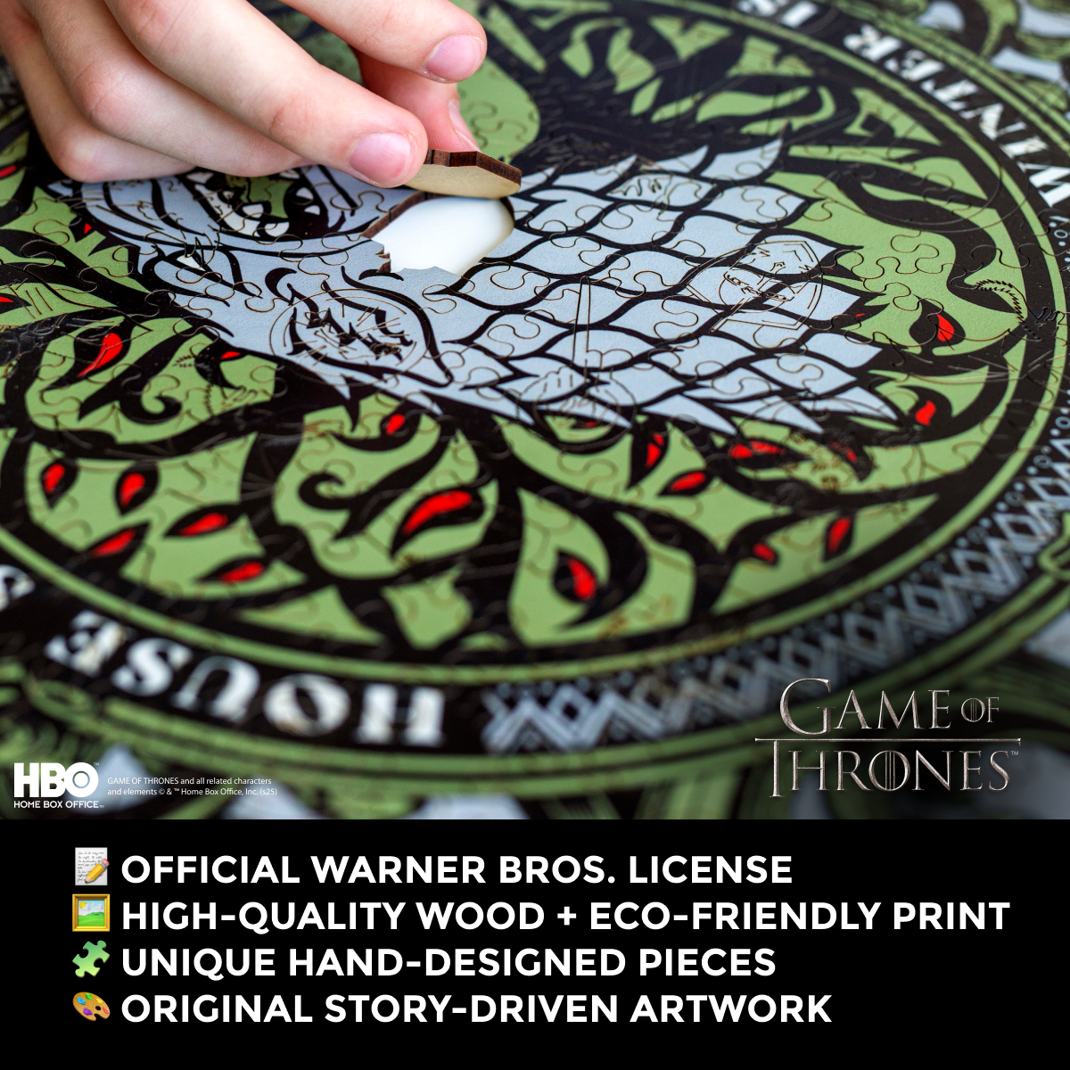 Wooden jigsaw puzzle Game of Thrones™ House Stark
