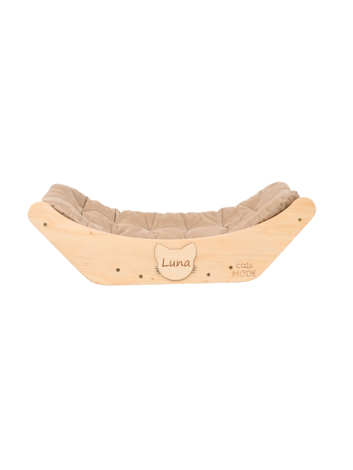 cat bed wall light wood with pillow