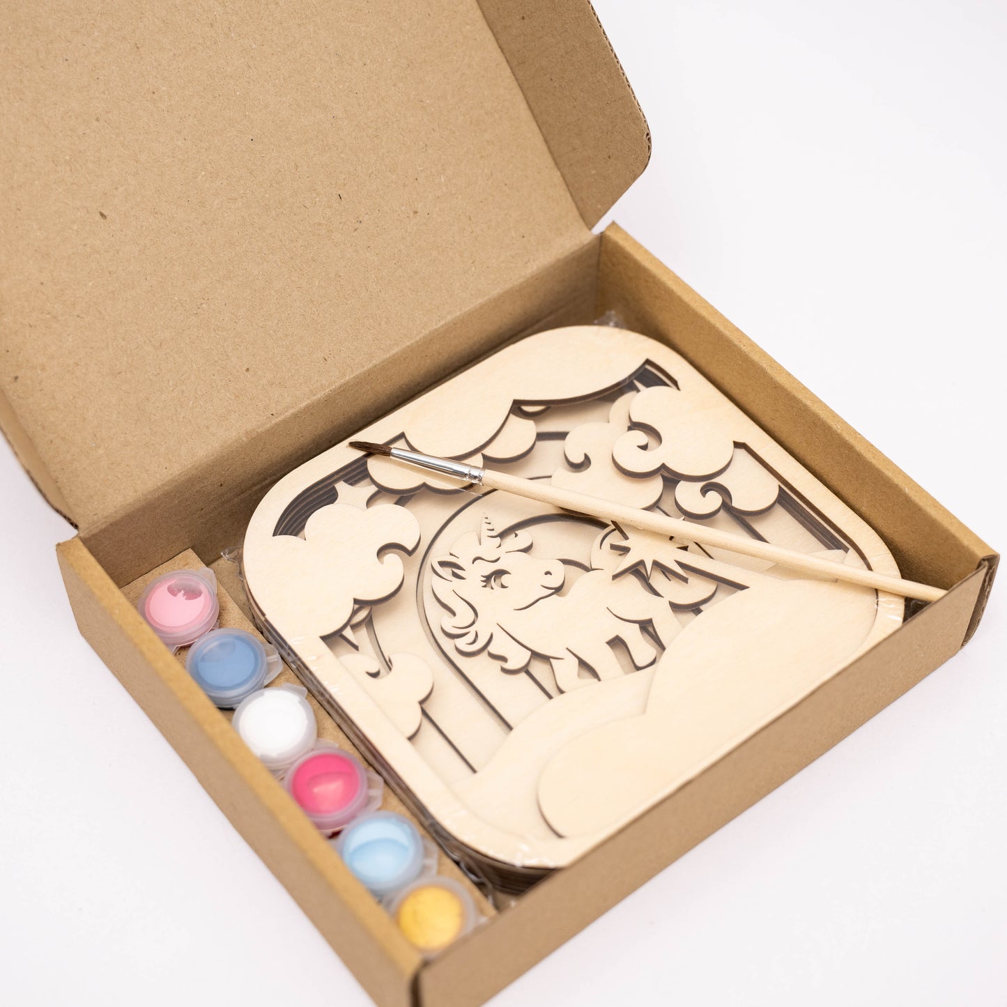 Wooden 3D DIY Painting Kit Unicorn