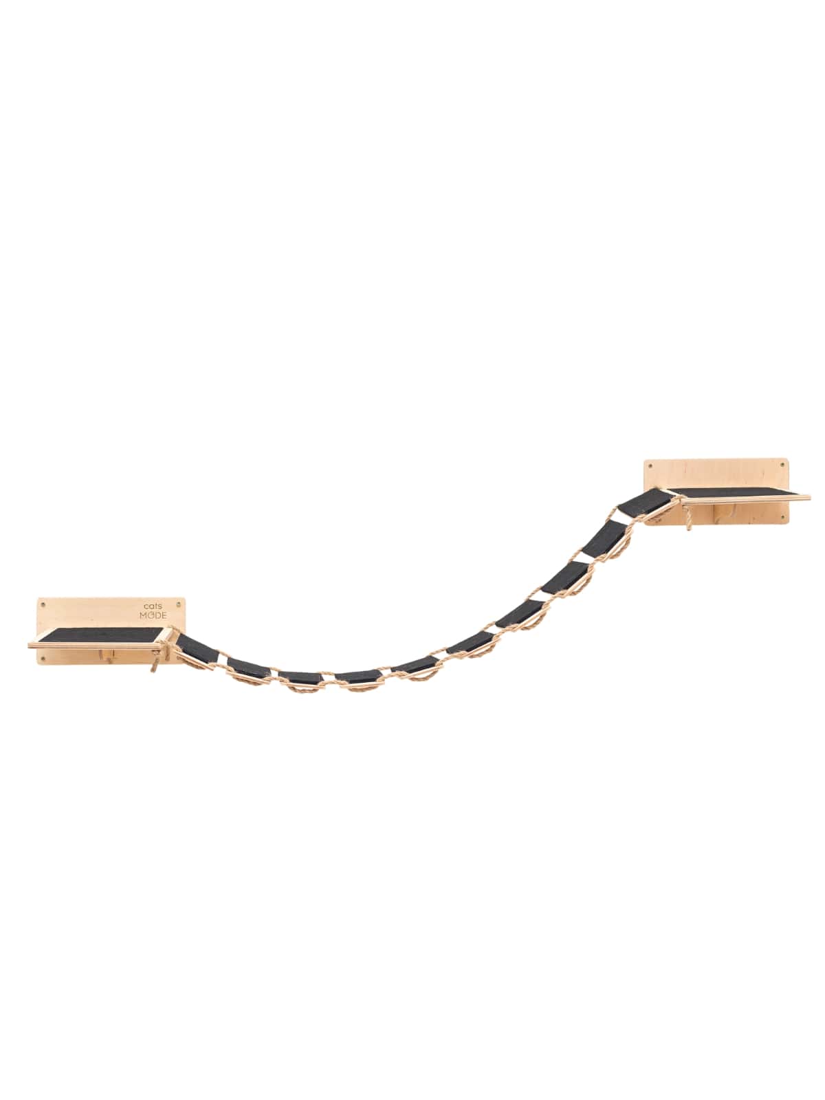 cat wall bridge made from wood covered with black felt