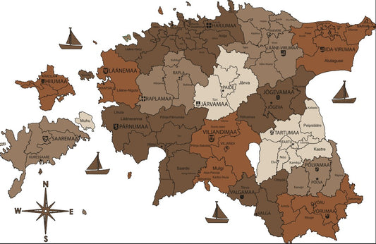 Estonia Wooden Map Design1