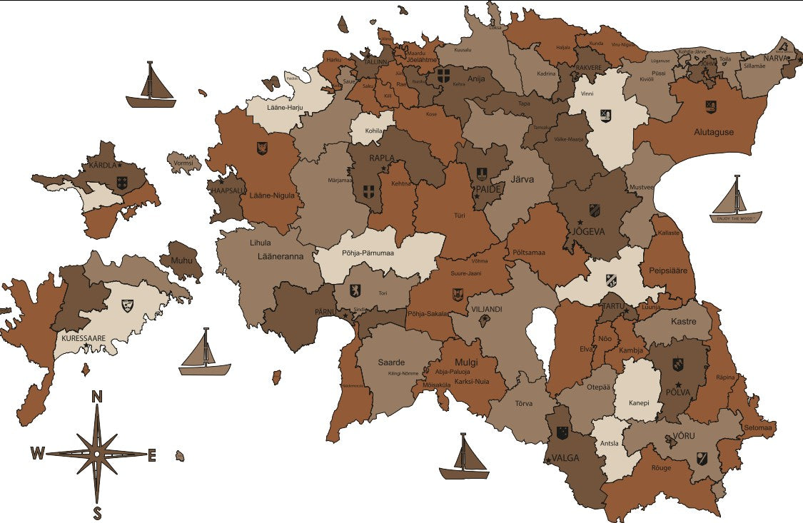 Estonia Wooden Map Design2