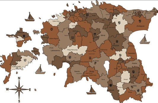 Estonia Wooden Map Design2
