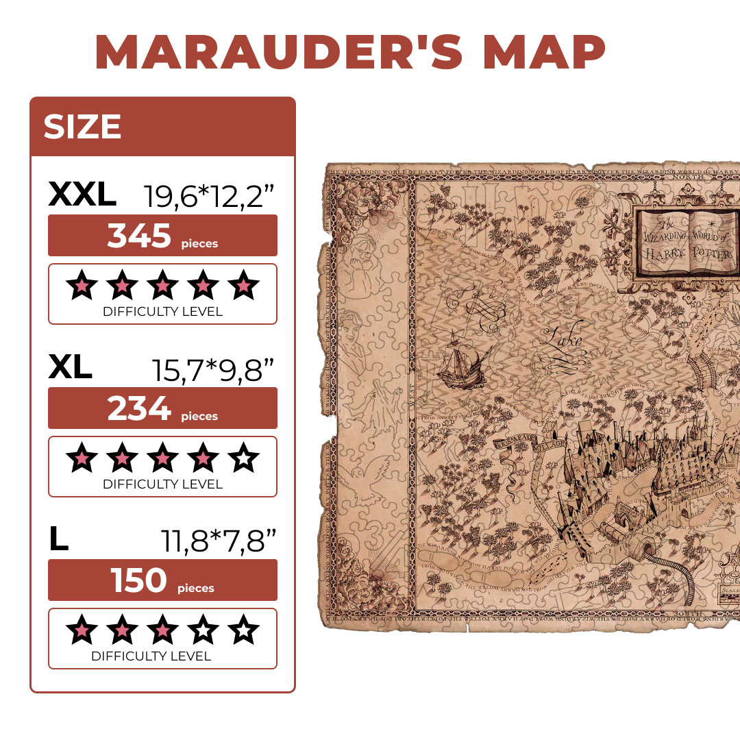 Wooden Jigsaw Puzzle Marauder's Map