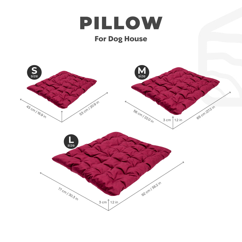 Dog House Pillow - Burgundy