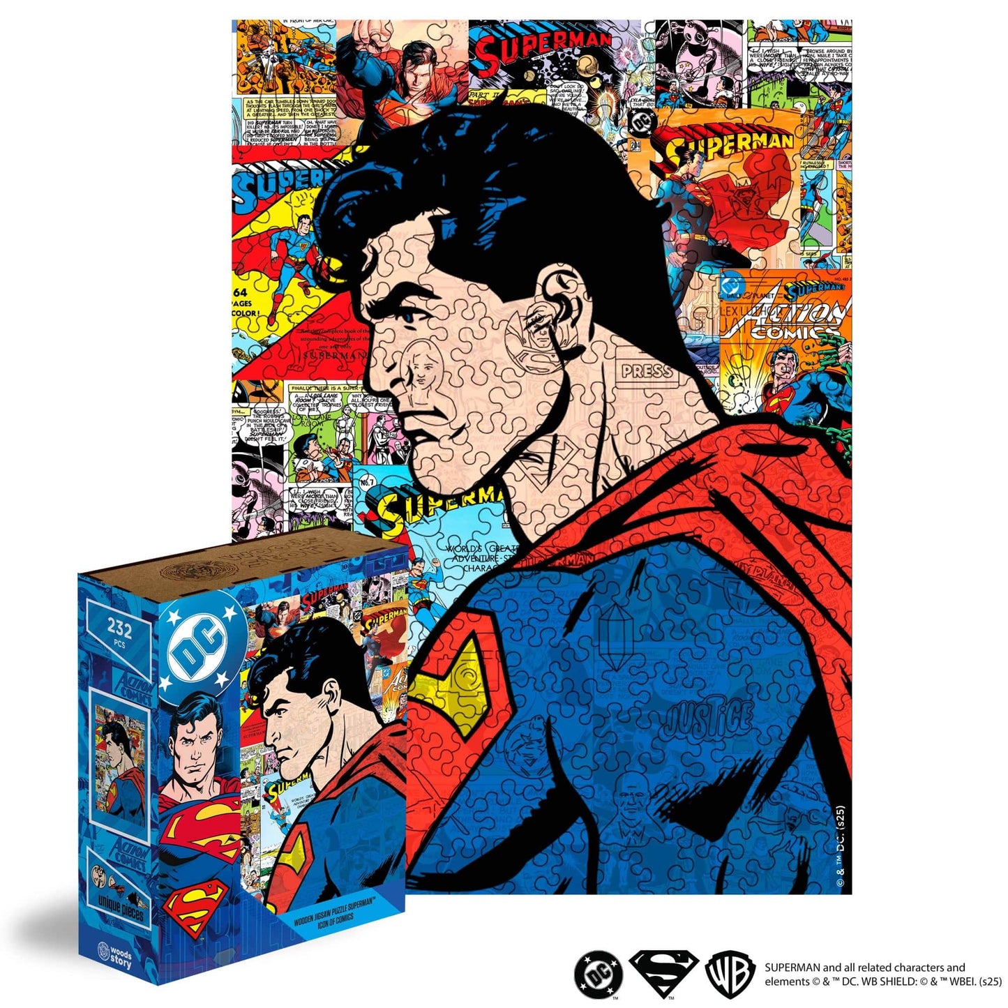 wooden super man puzzle