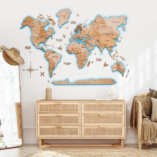 light up world map
