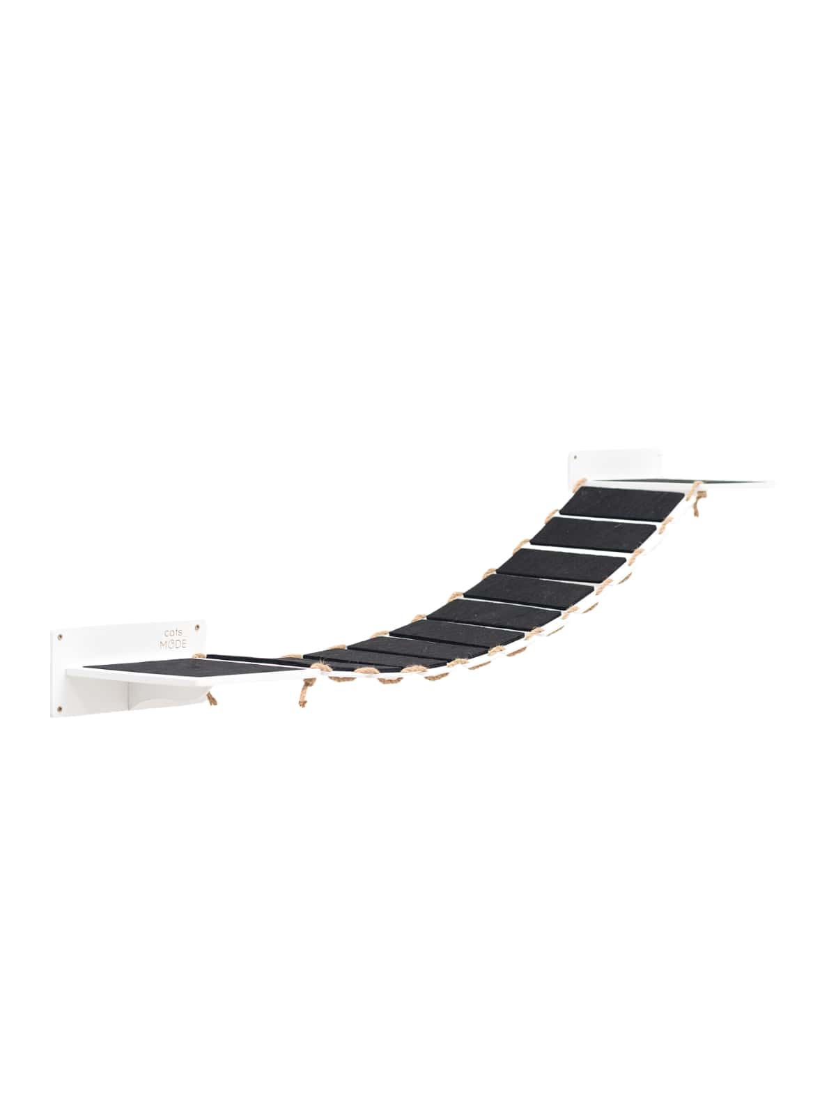 cat walkways on walls in white color covered with black felt