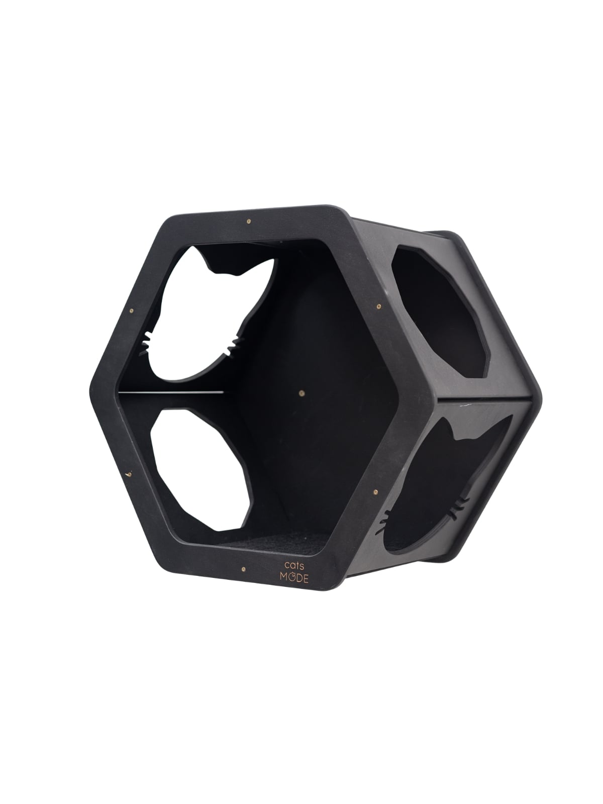 hexagonal wall shelf in black color