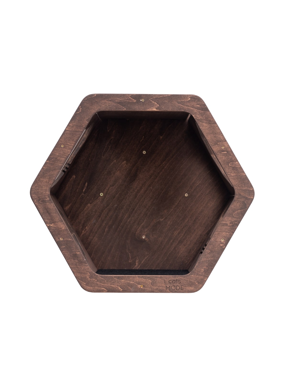hexagonal wall shelves made from wood