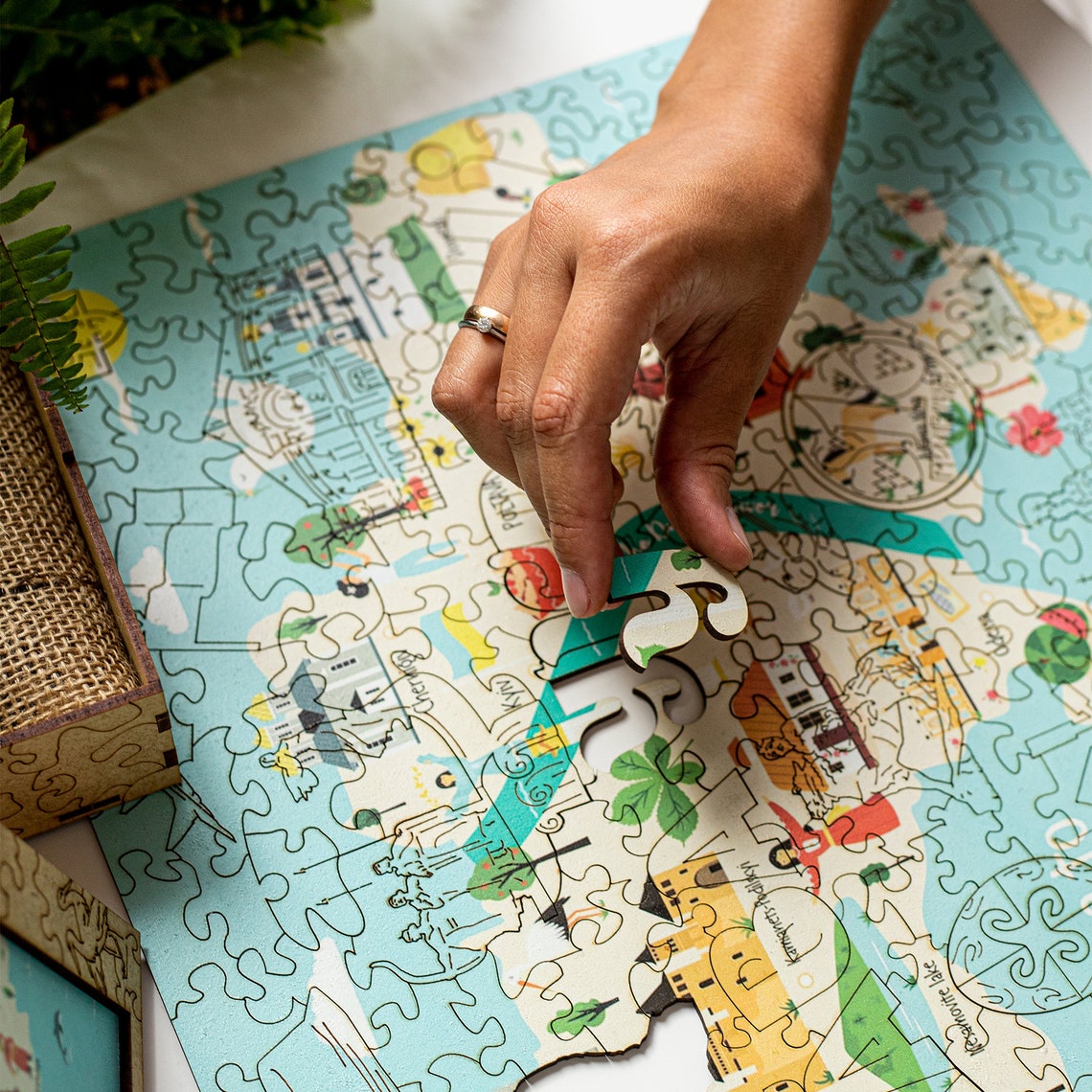 Wooden Jigsaw Puzzle welcome to Ukraine
