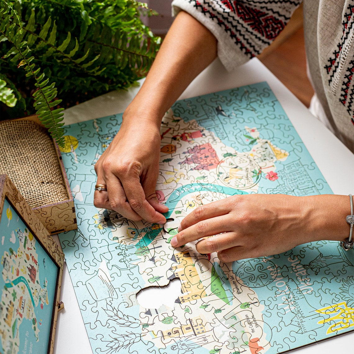 Wooden Jigsaw Puzzle welcome to Ukraine