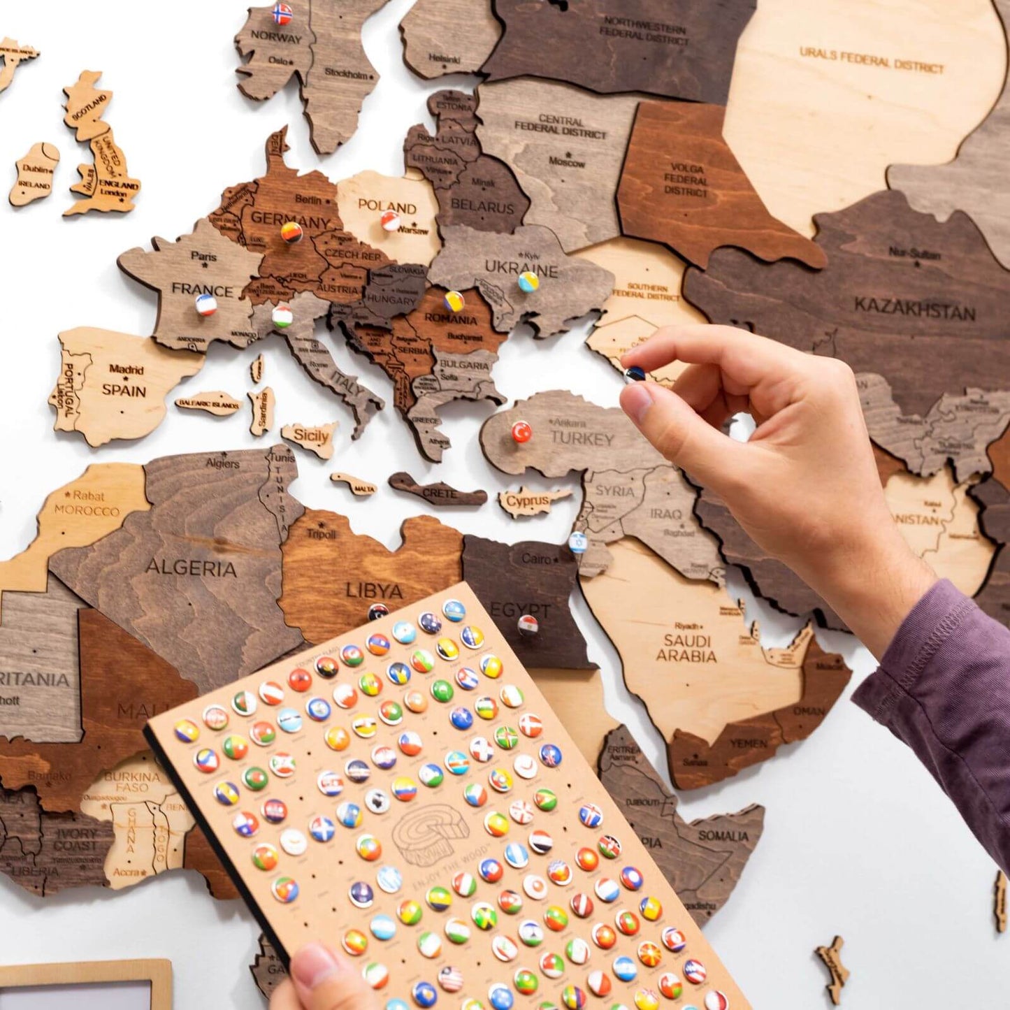 enjoy wooden map