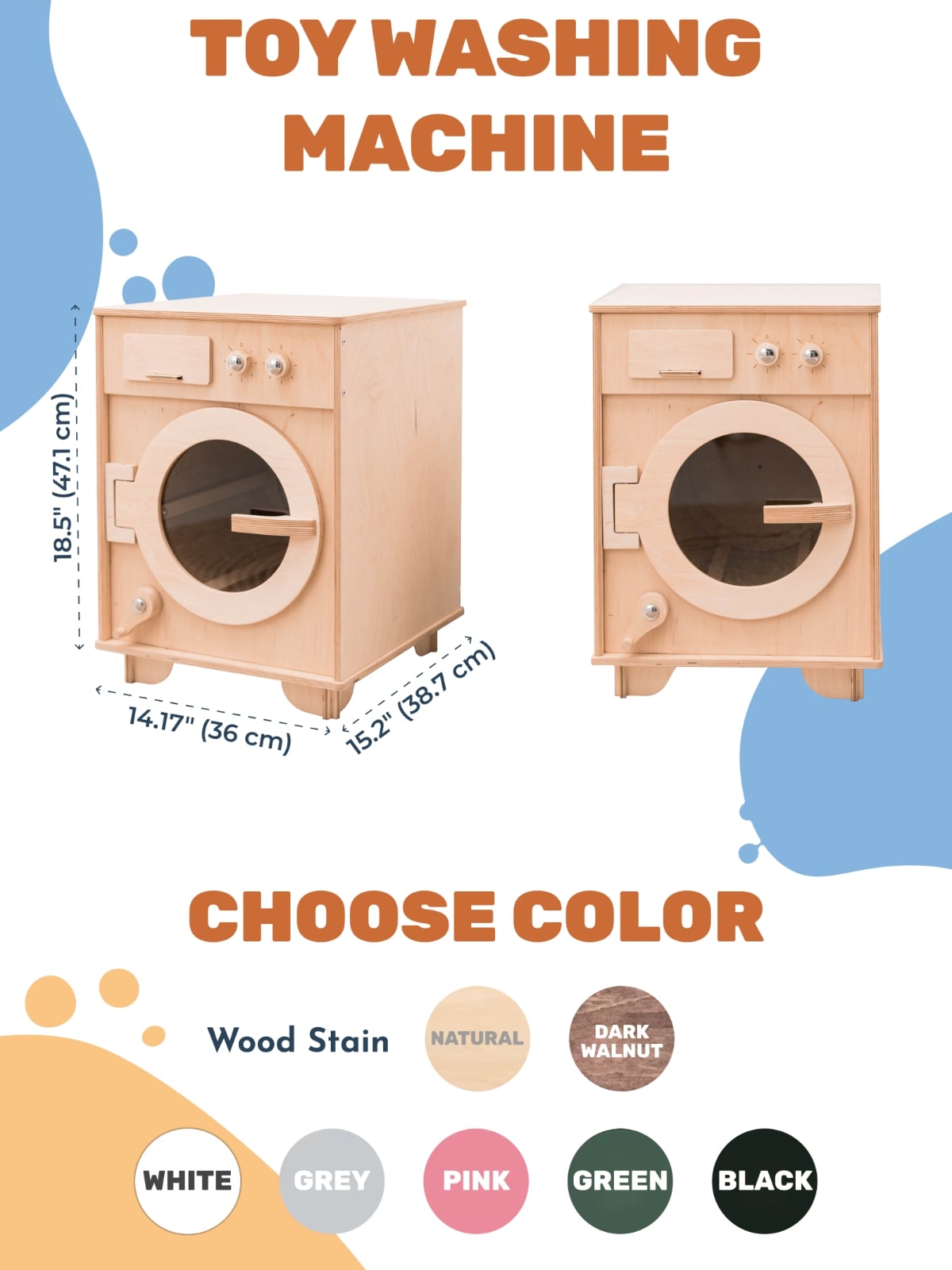 wooden toy washing machine