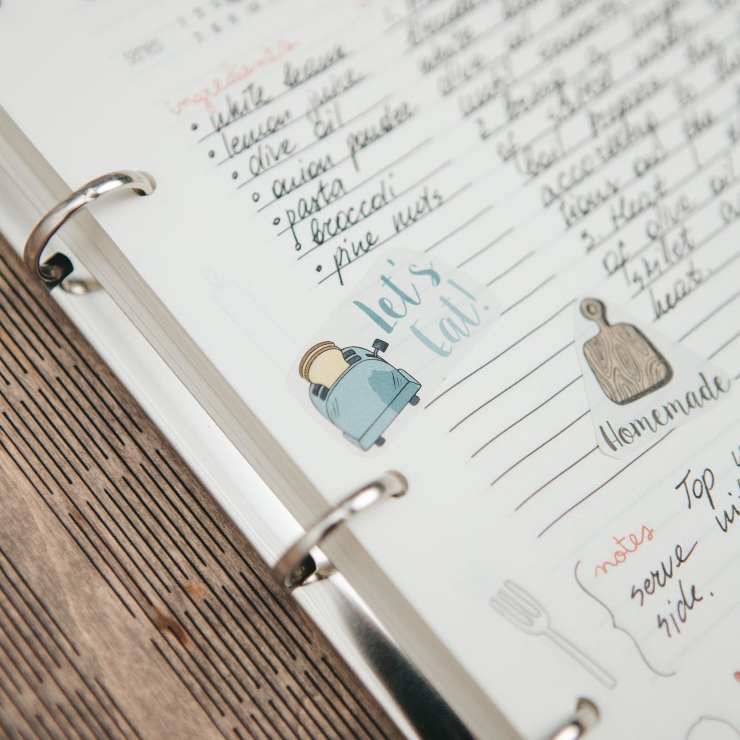 stickers for recipe
