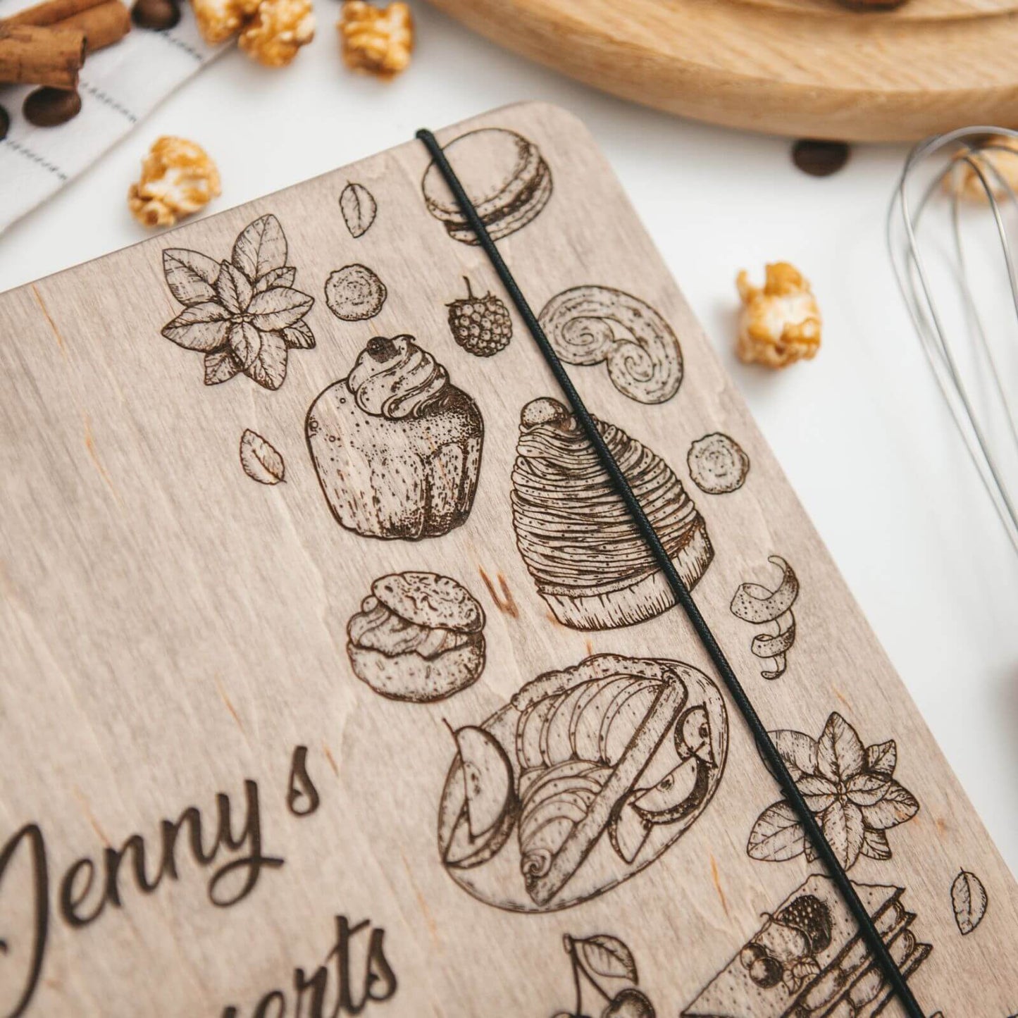 wooden cooking book