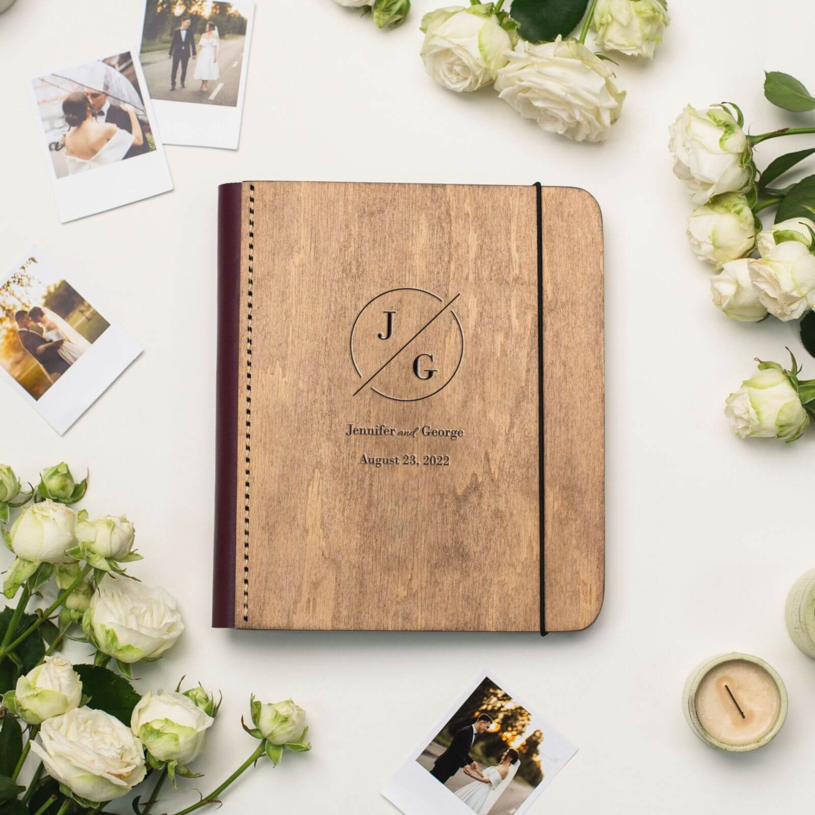 photo book with leather
