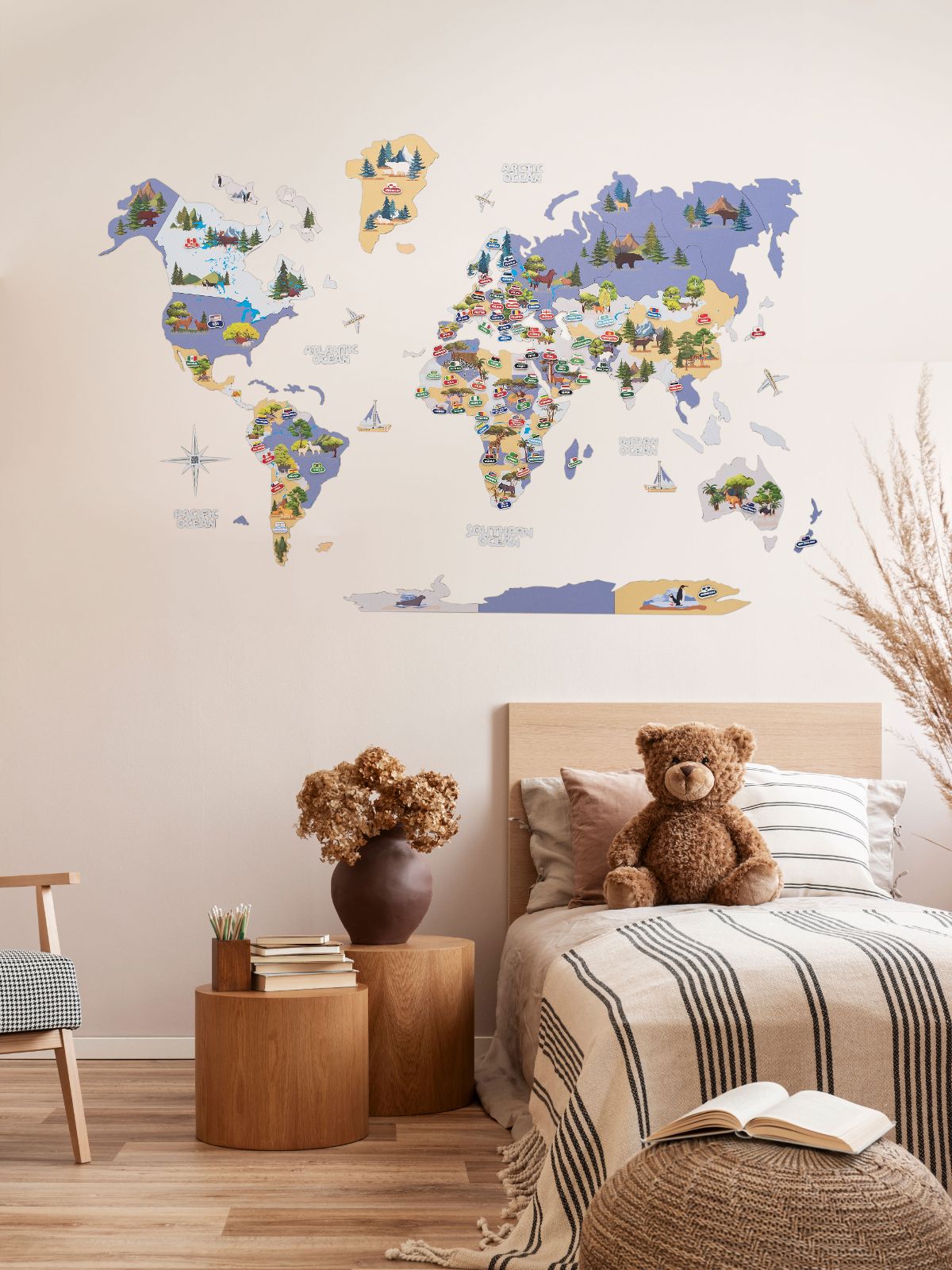 Kids World Map Indigo