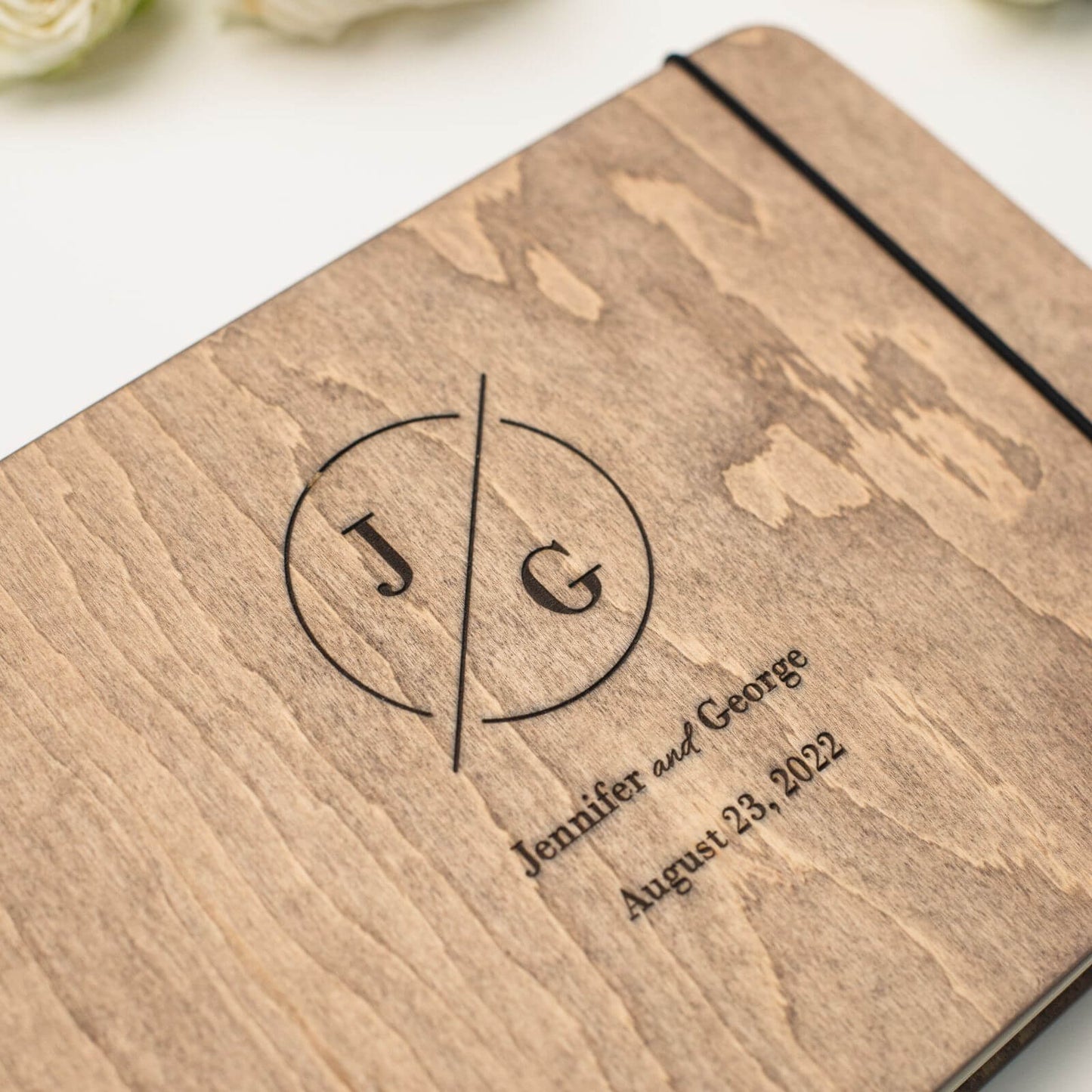 leather wooden album