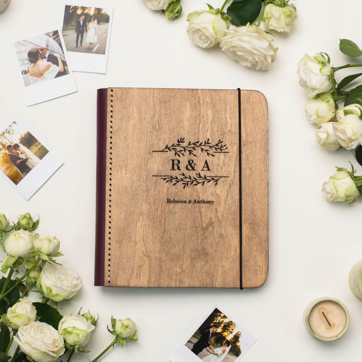 photo album with leather
