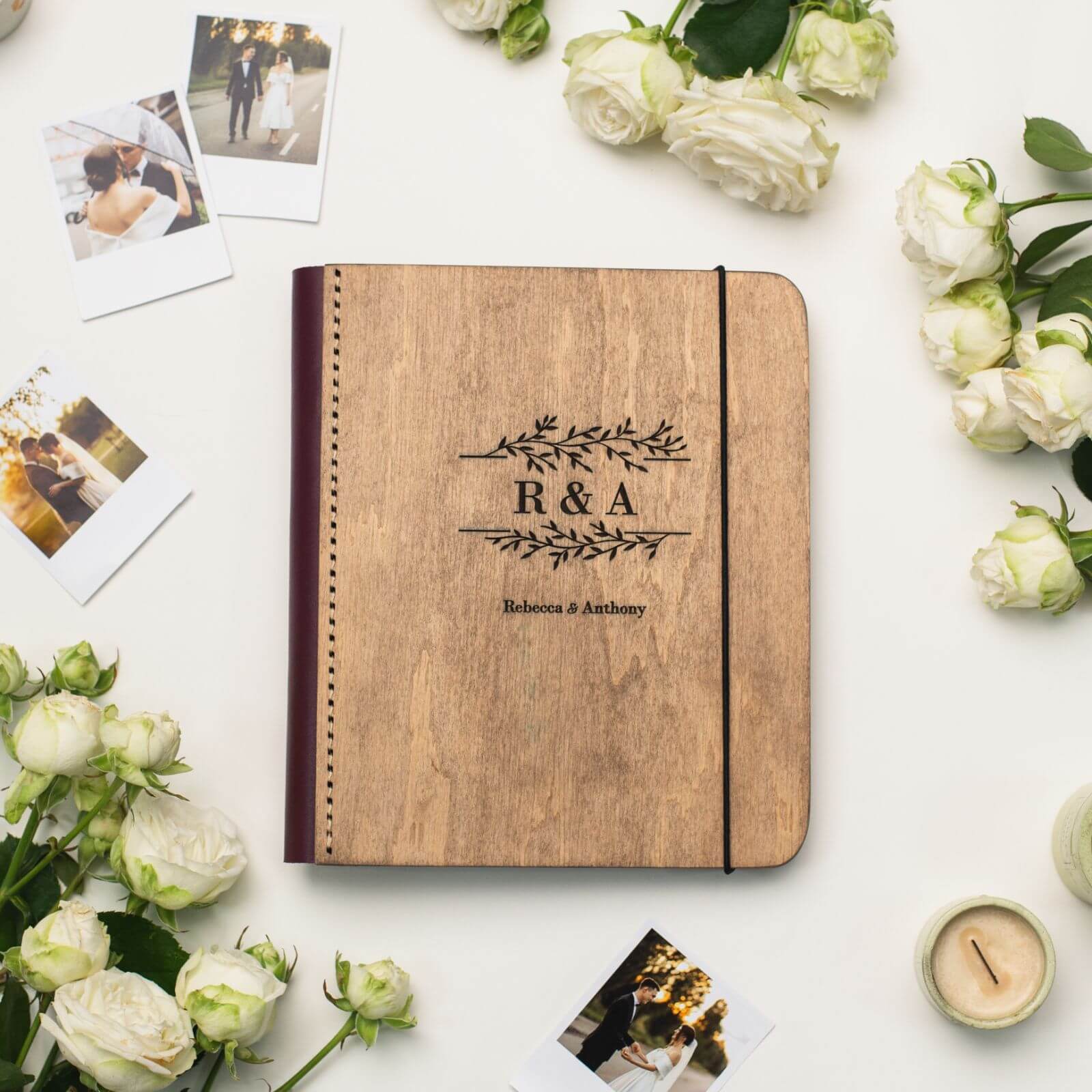 photo album with leather