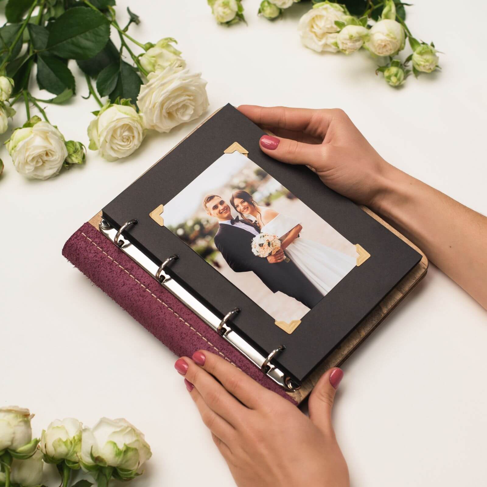 album book with leather