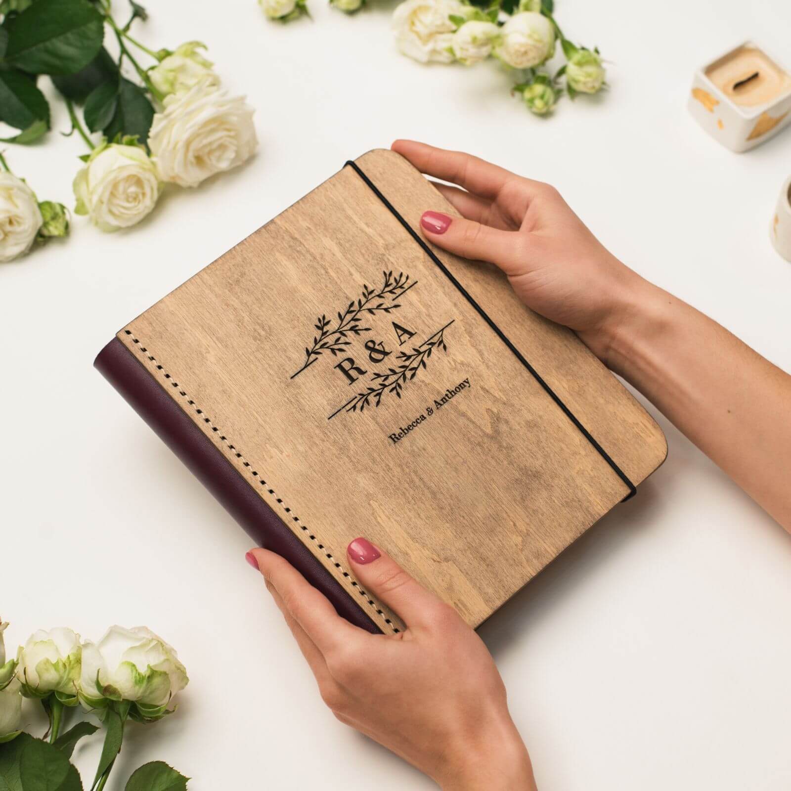 album with leather