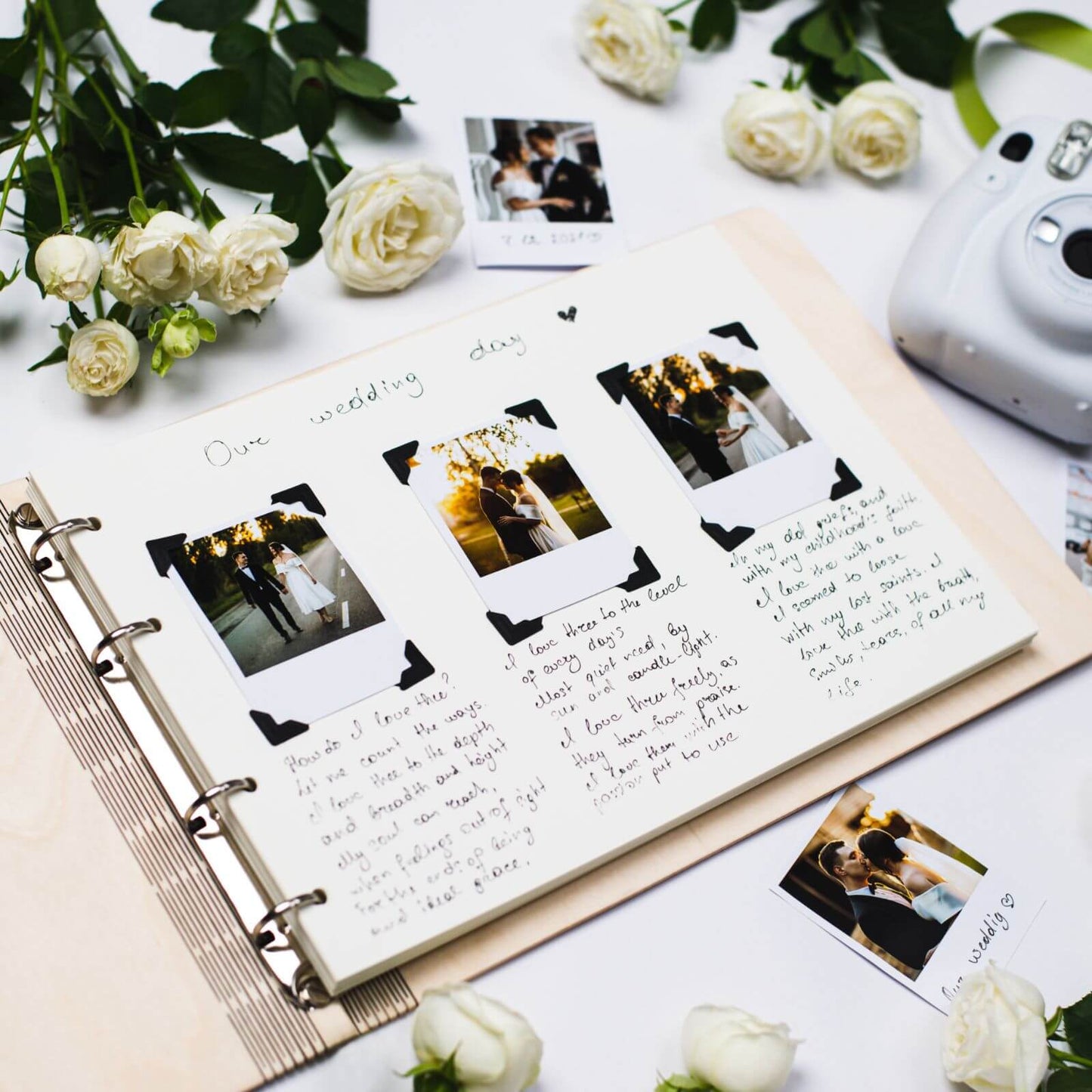 wooden wedding album