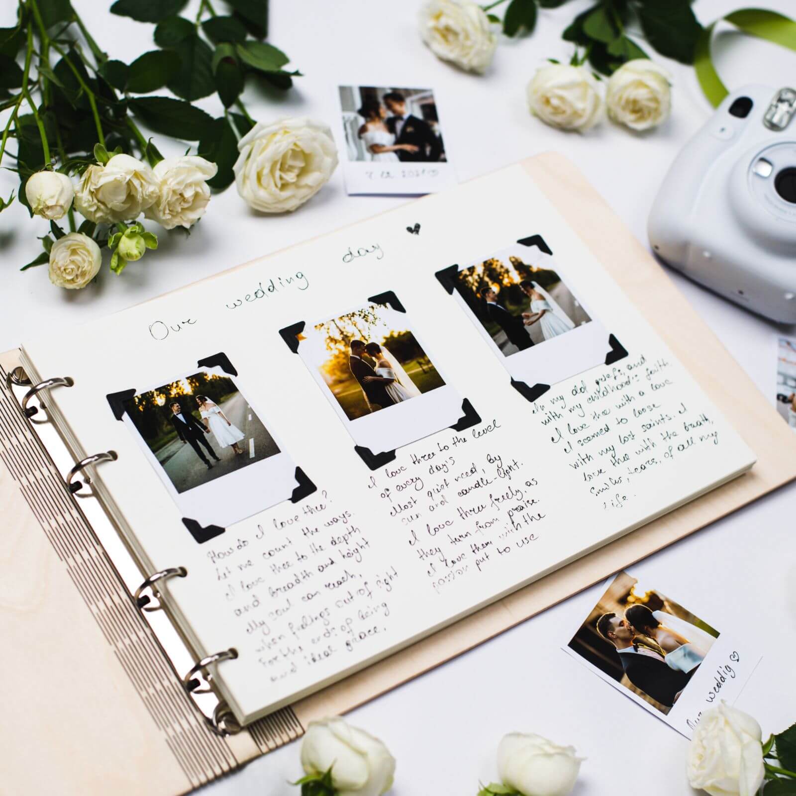 wooden wedding album