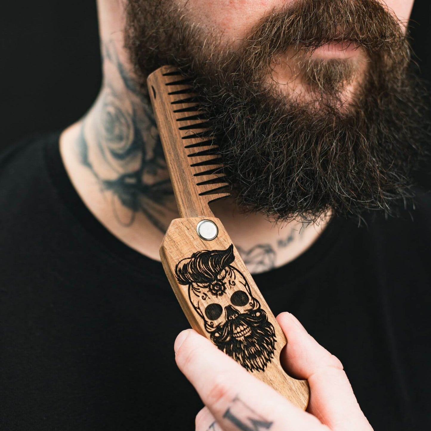 wooden man comb