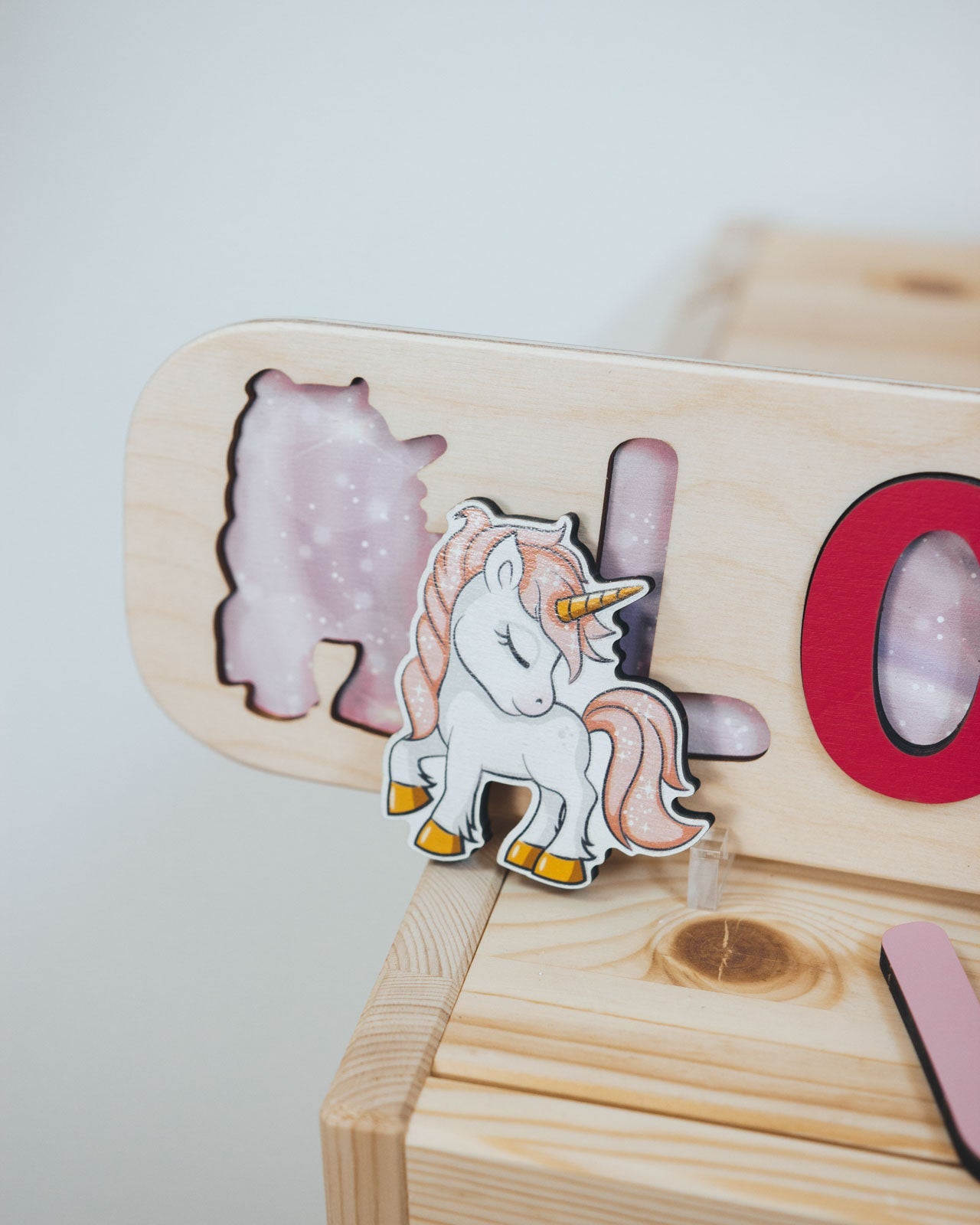 wooden unicorn puzzle