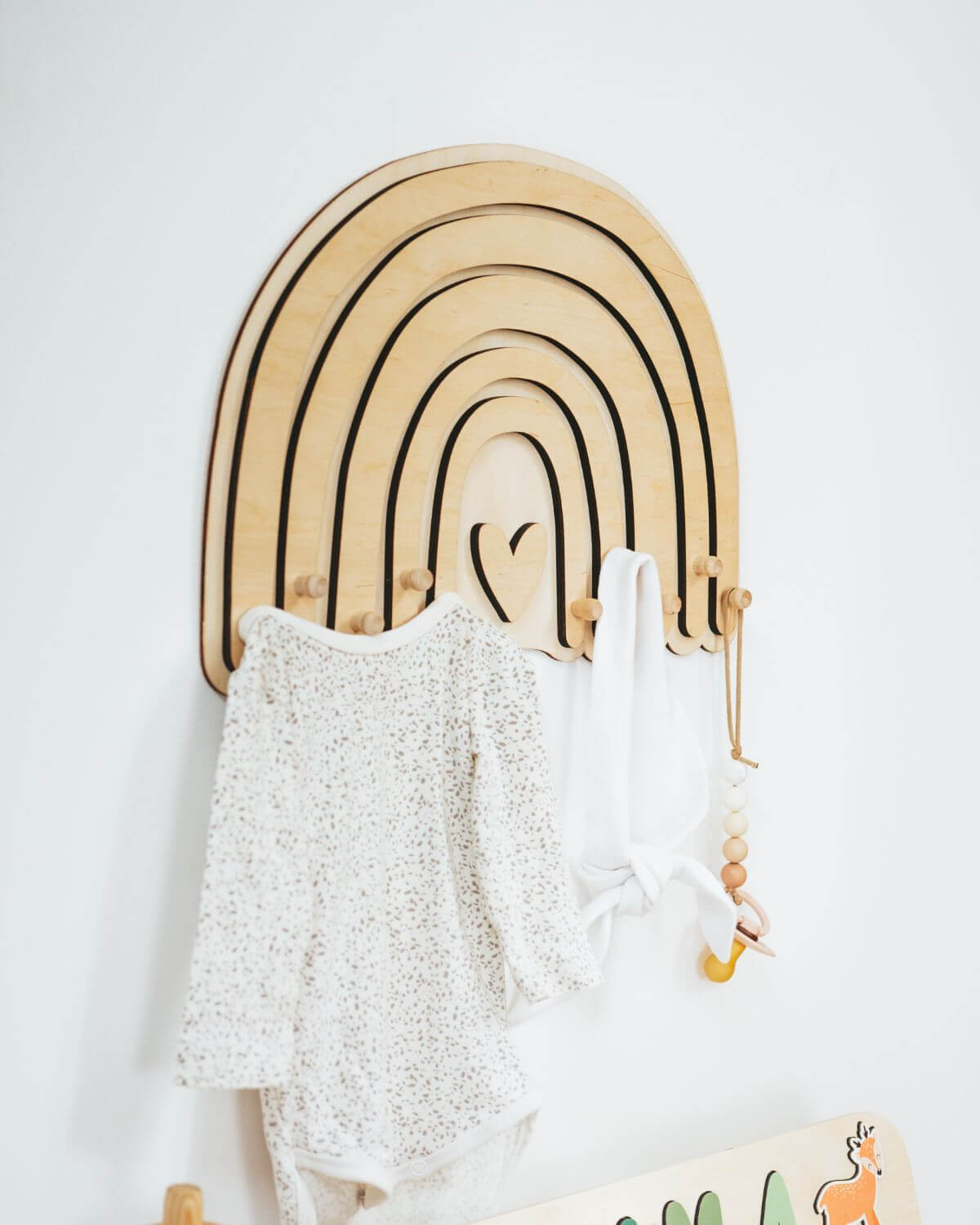 wooden rainbow hanger