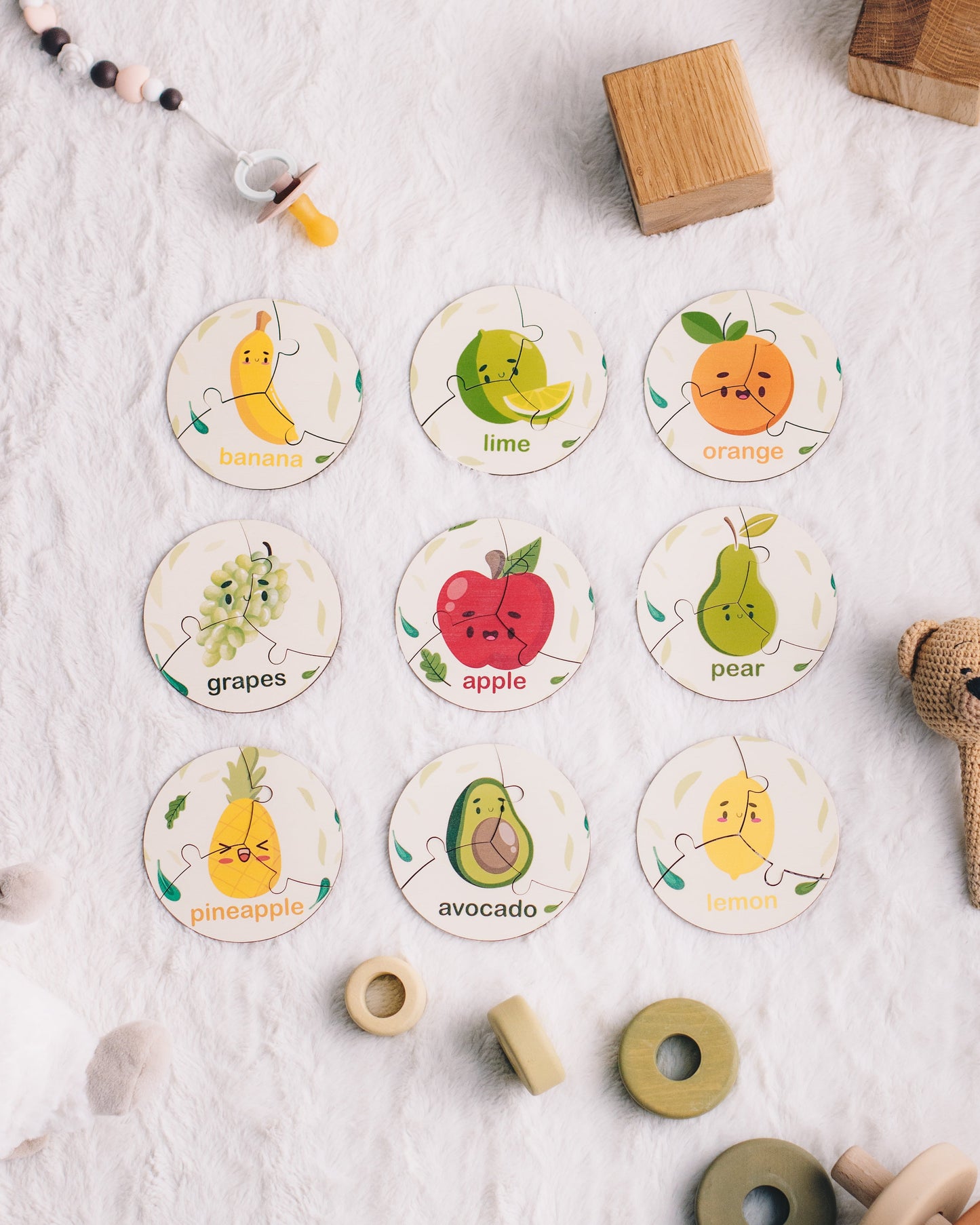 fruits round set