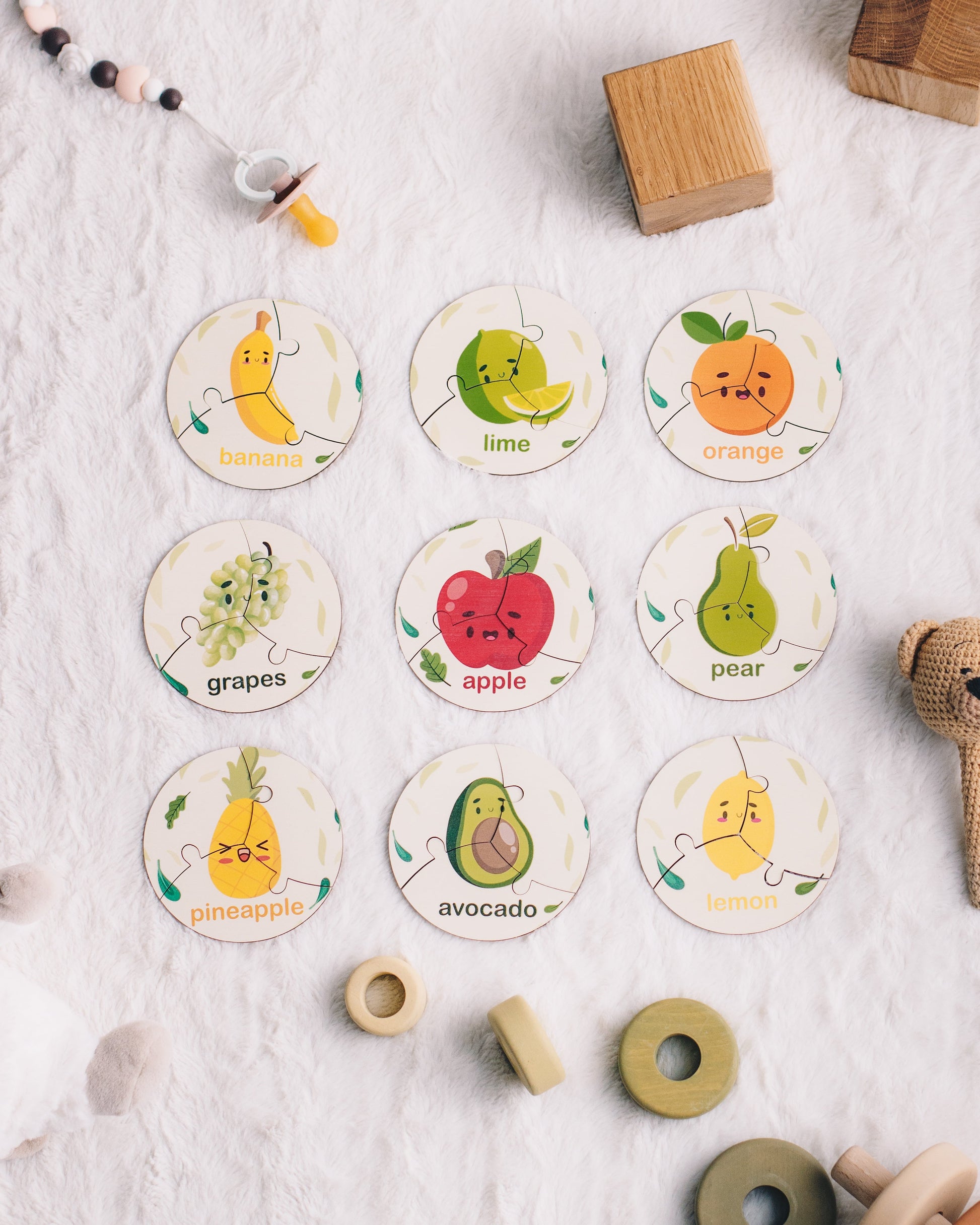 fruits round set