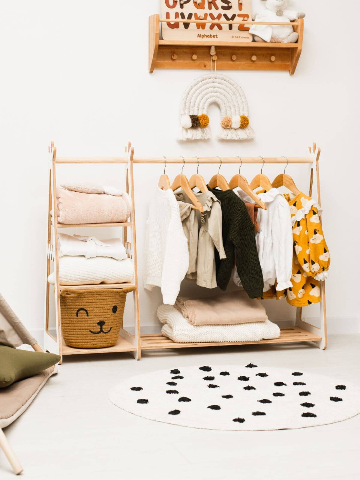 children's wooden clothing rack