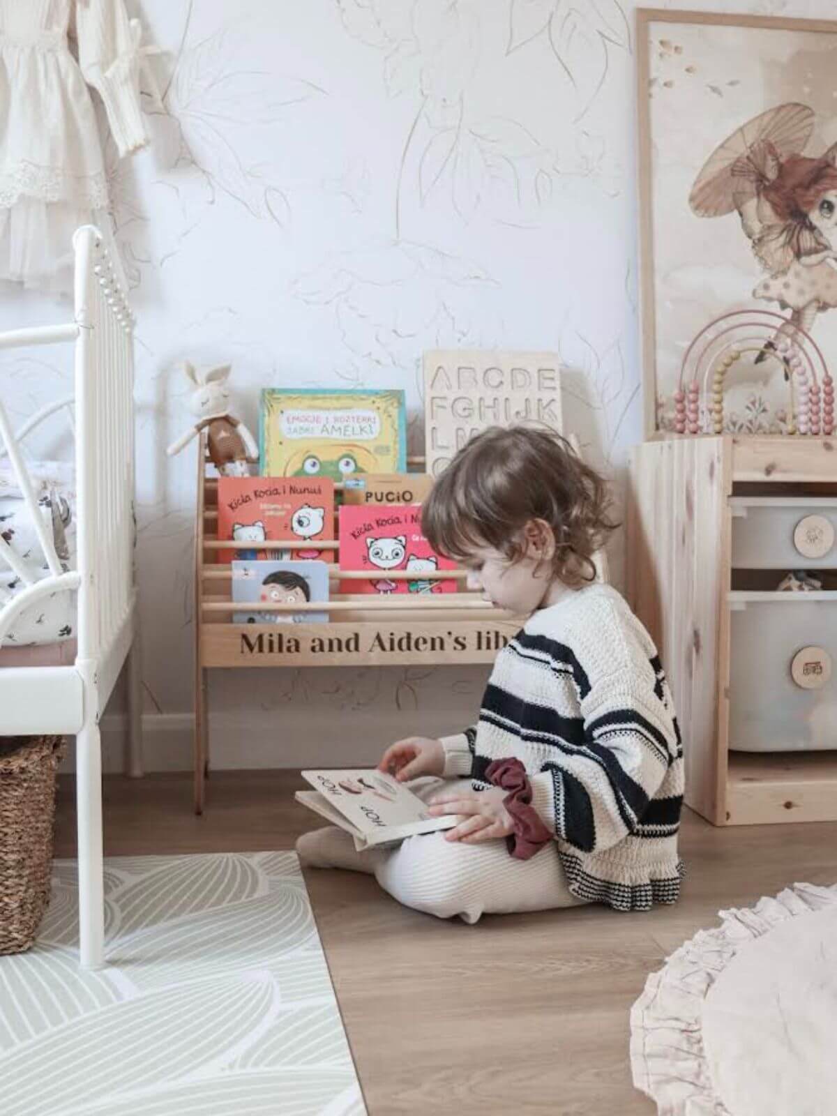 wooden bookshelf