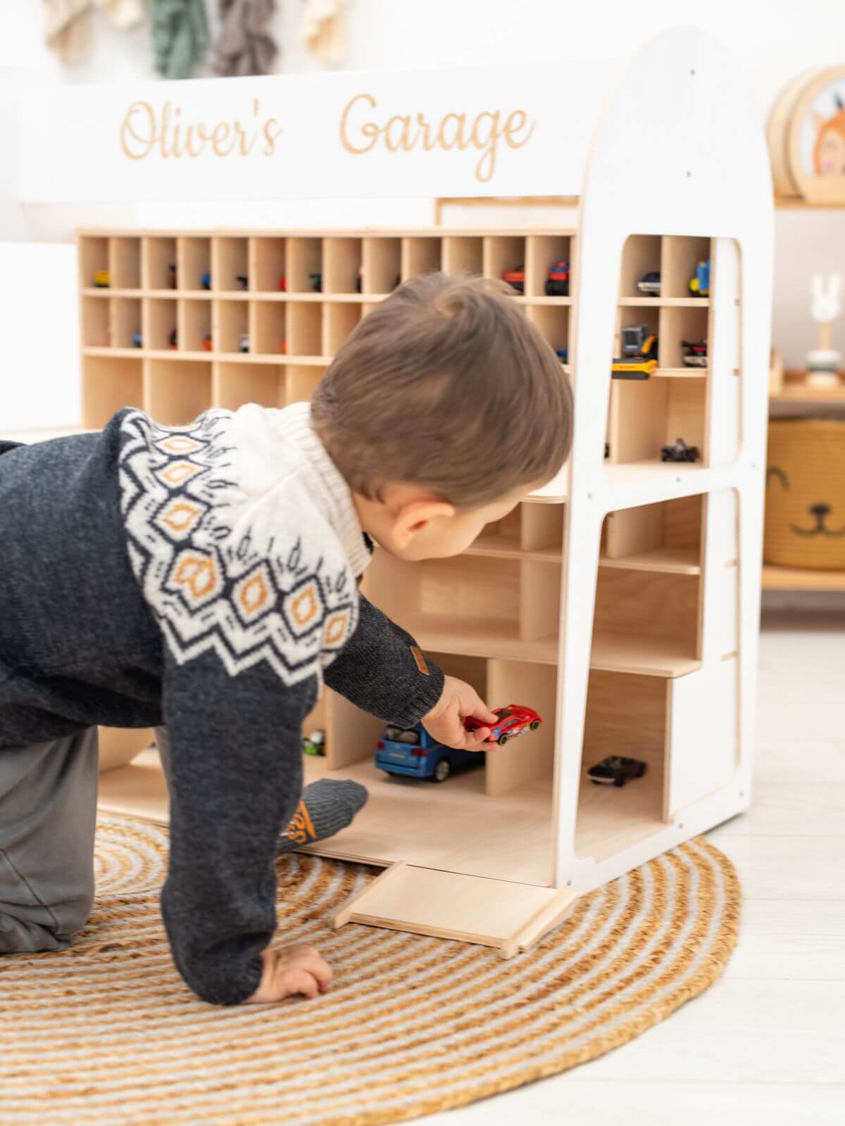 toy car garage with elevator
