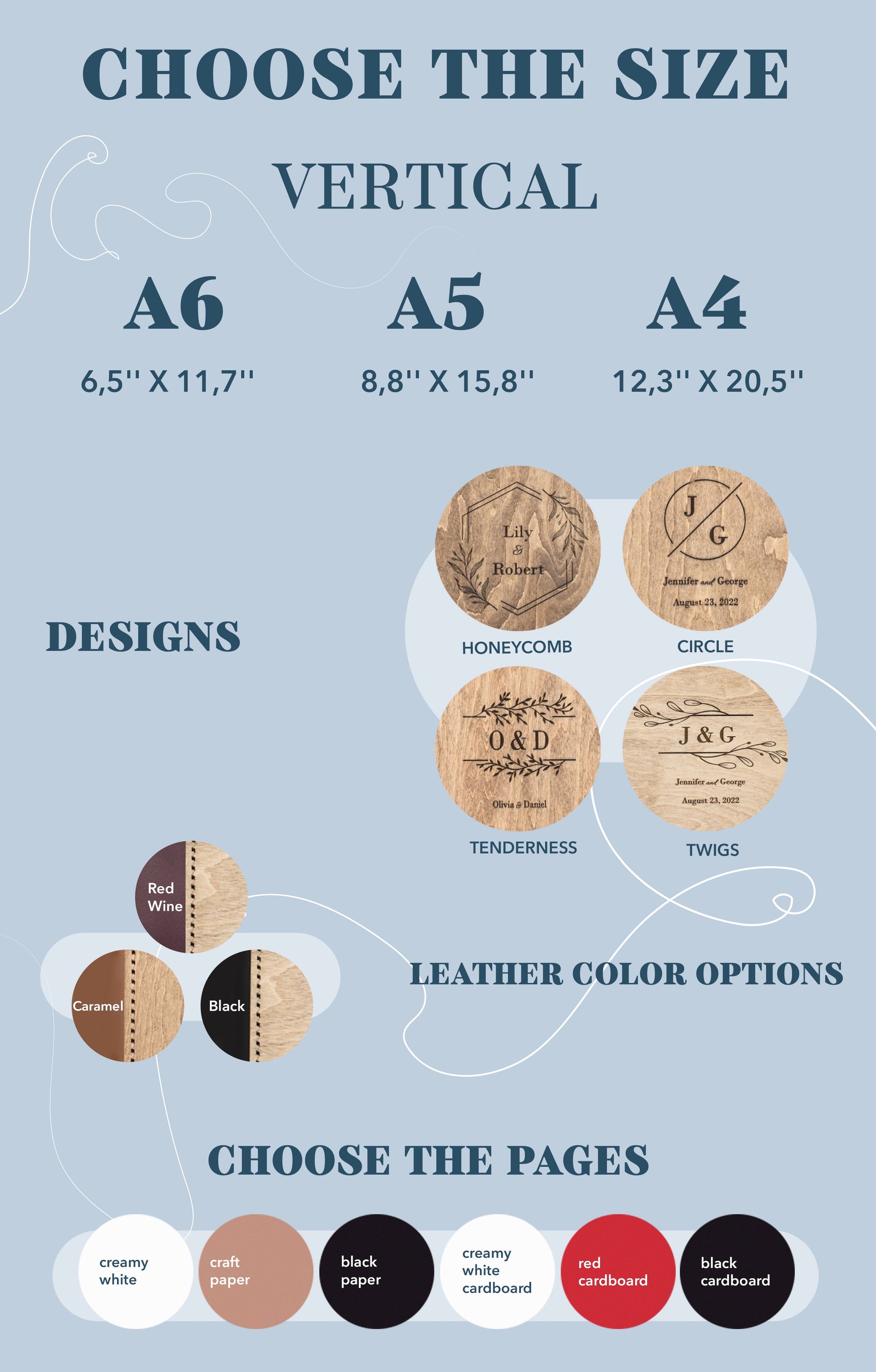 photo album with leather
