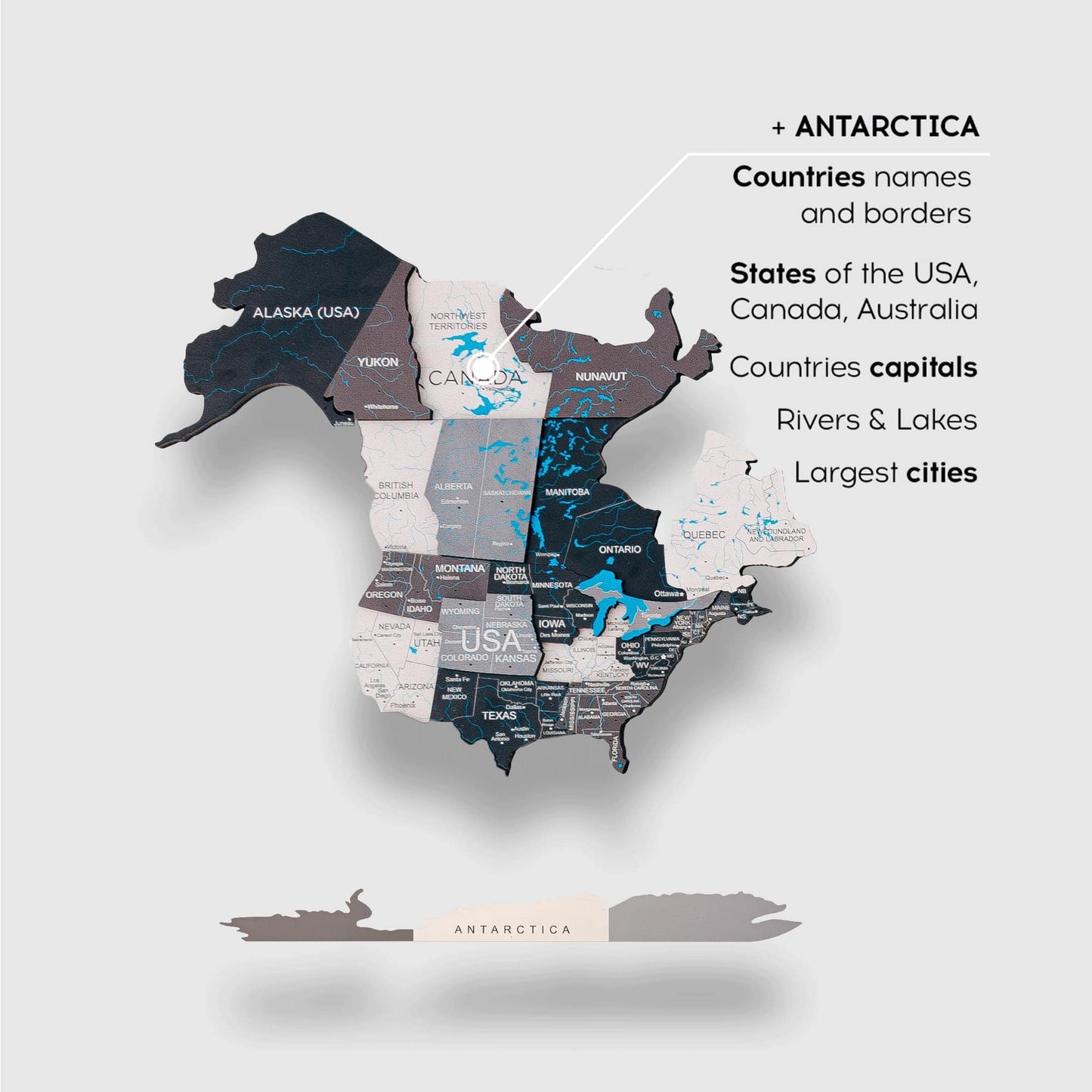 map wooden for a wall