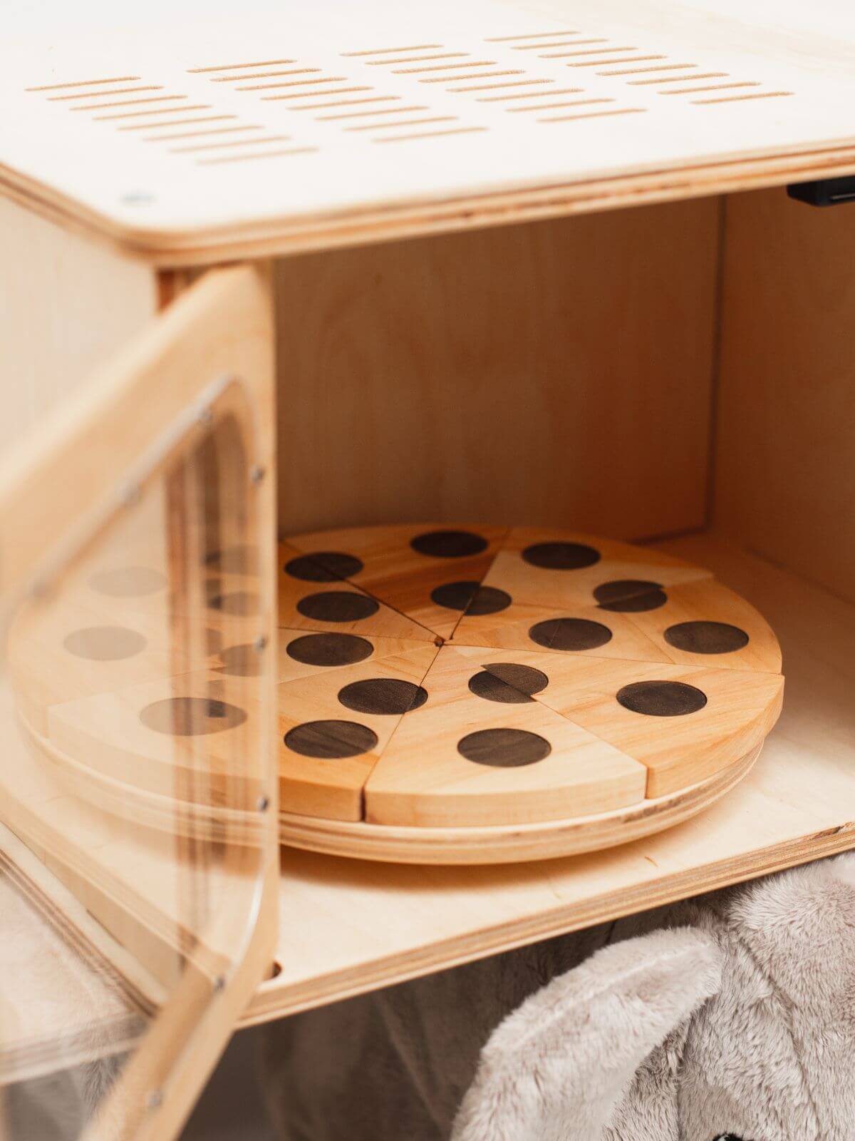 wooden play food set