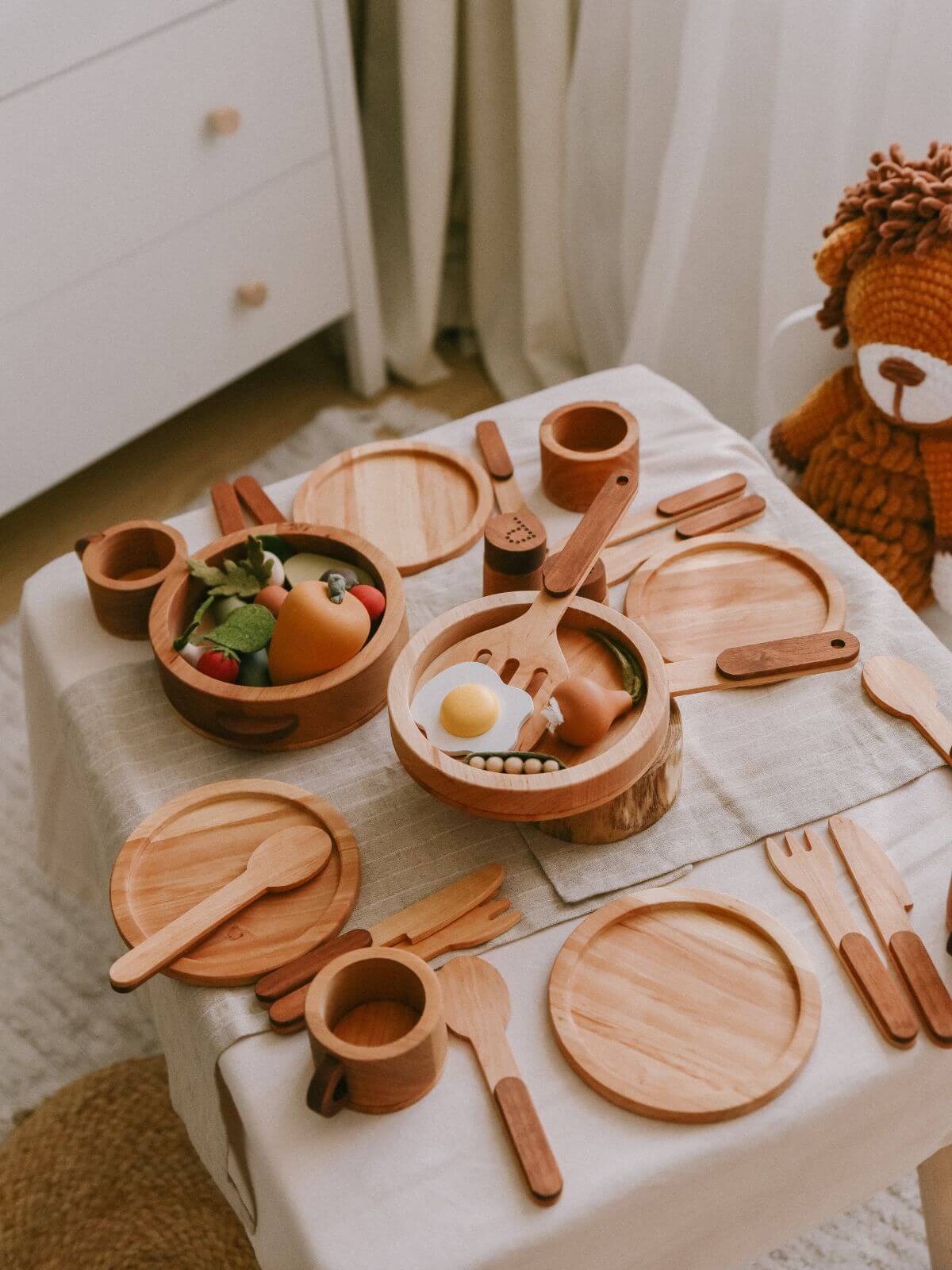 wooden dishes for kitchen