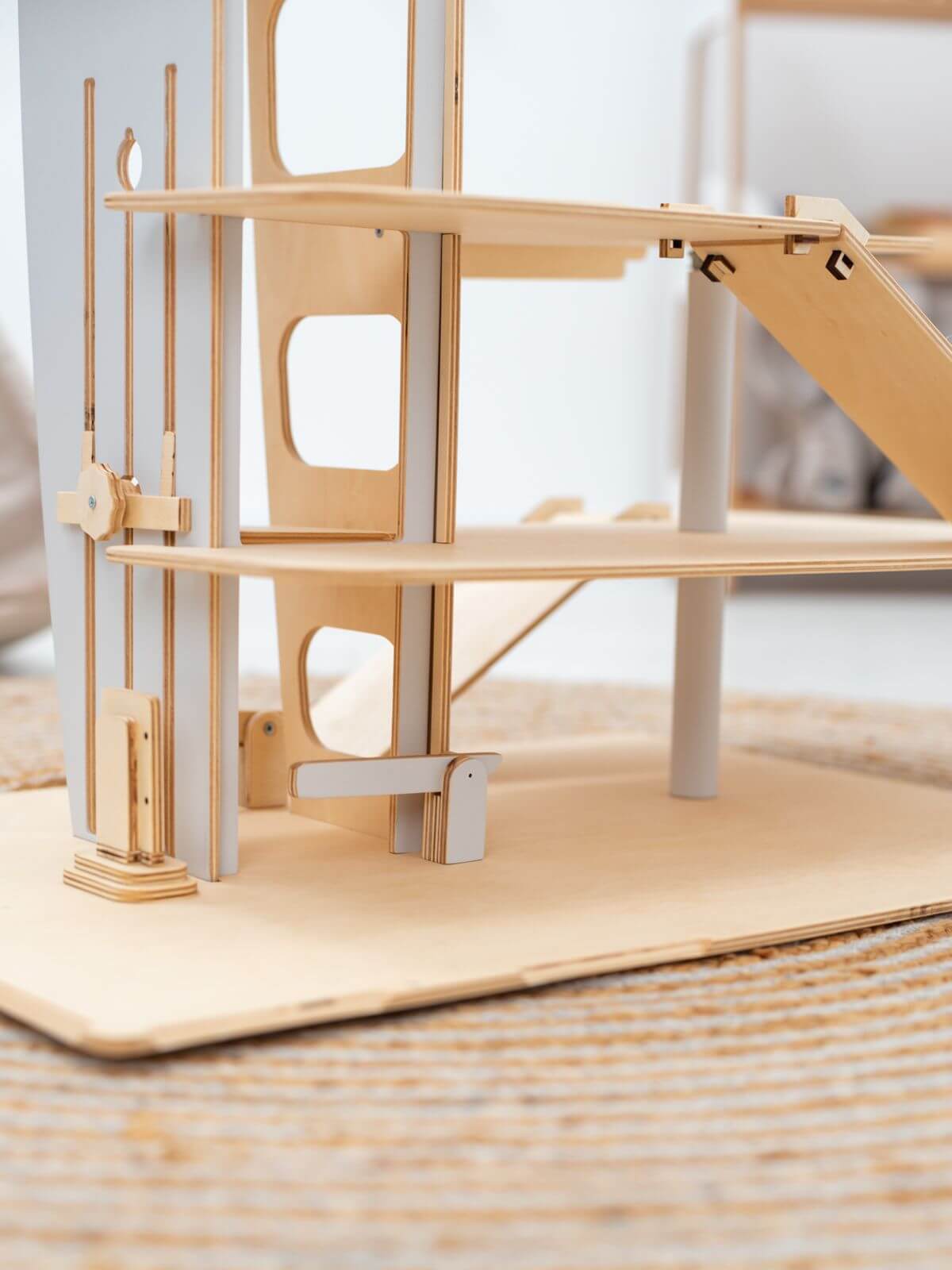 toy car garage with elevator