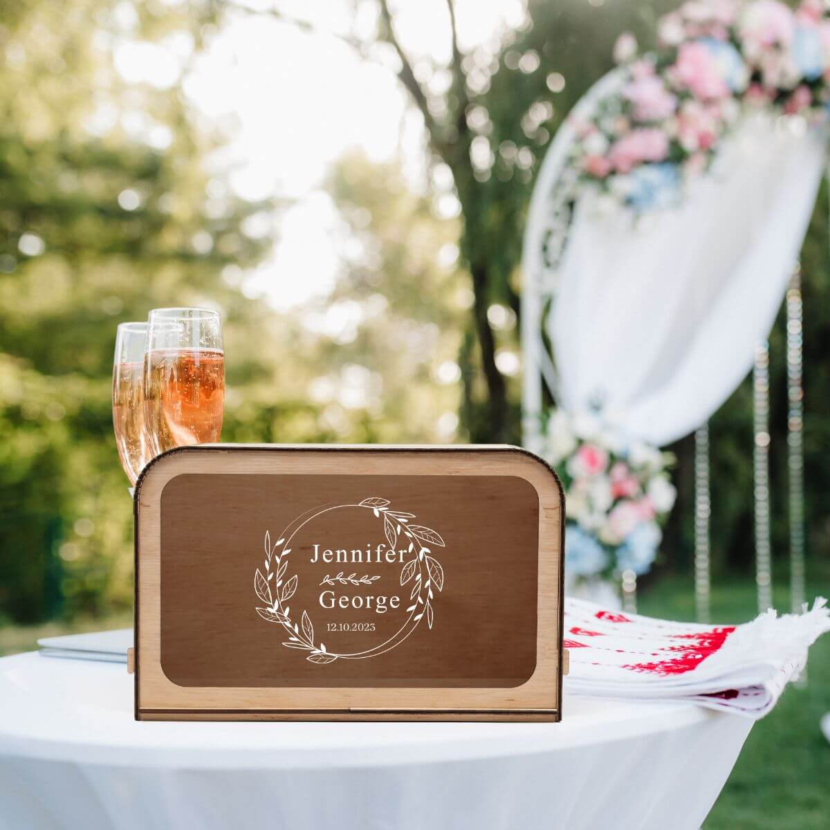 wooden card box