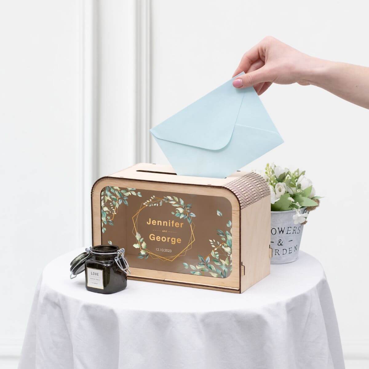 wooden card box for wedding